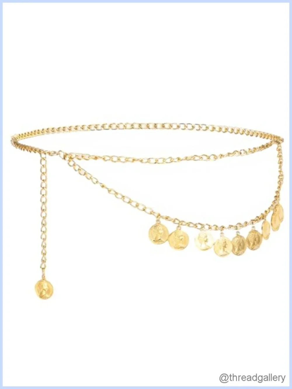 Adjustable Gold Coin Chain Belt Pirate Waist Chain Alloy Body Jewelry for Women